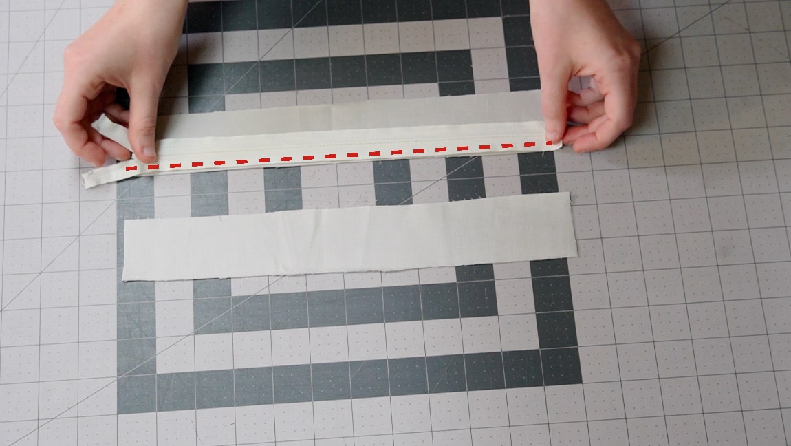 sew zipper to zipper strips
