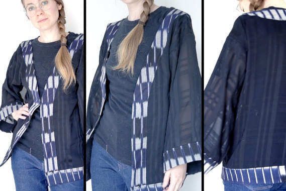 rectangle jacket with a band neckline