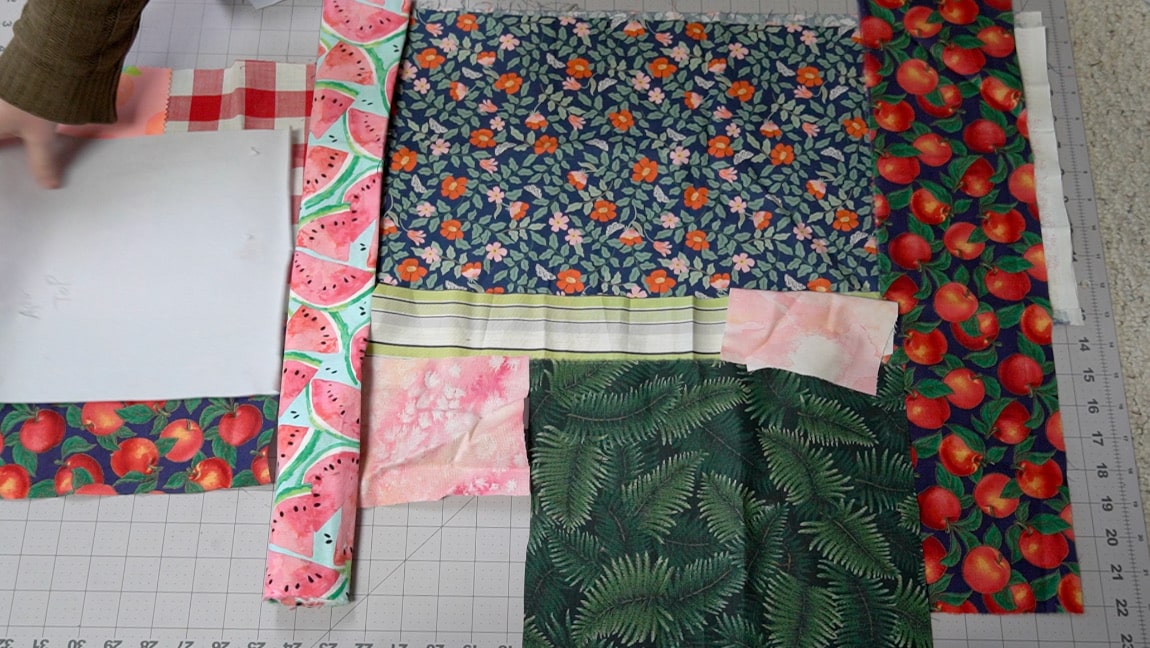 arrange your fabric scraps