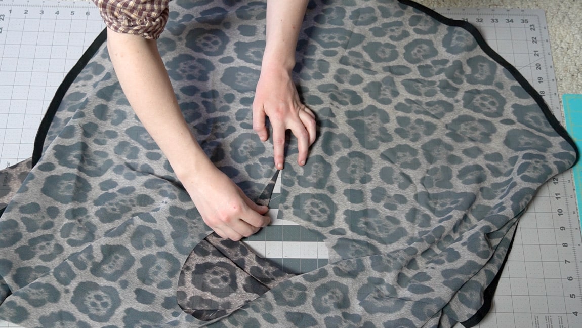 hem the edge of the back slit