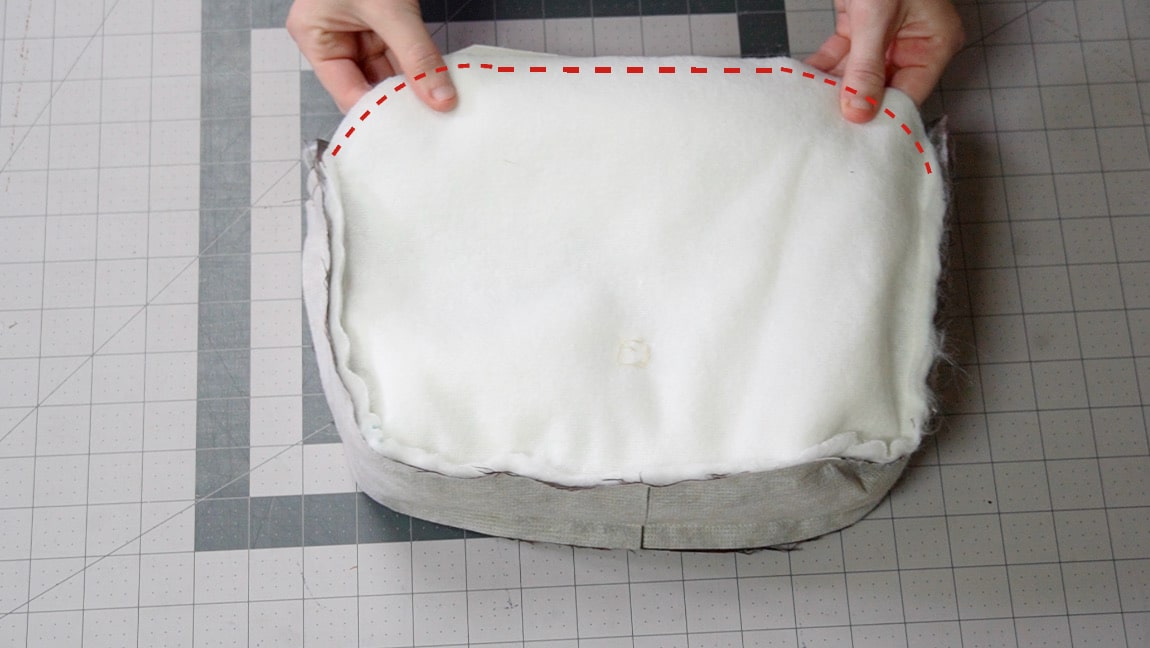 sew lining to bag