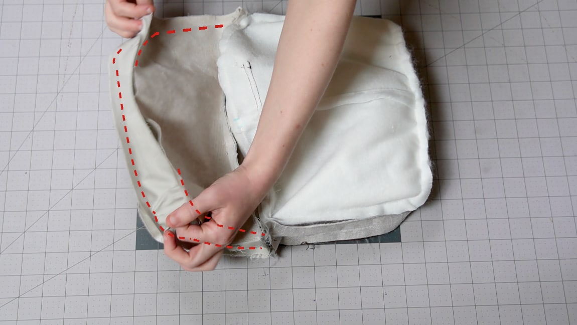 sew side of lining