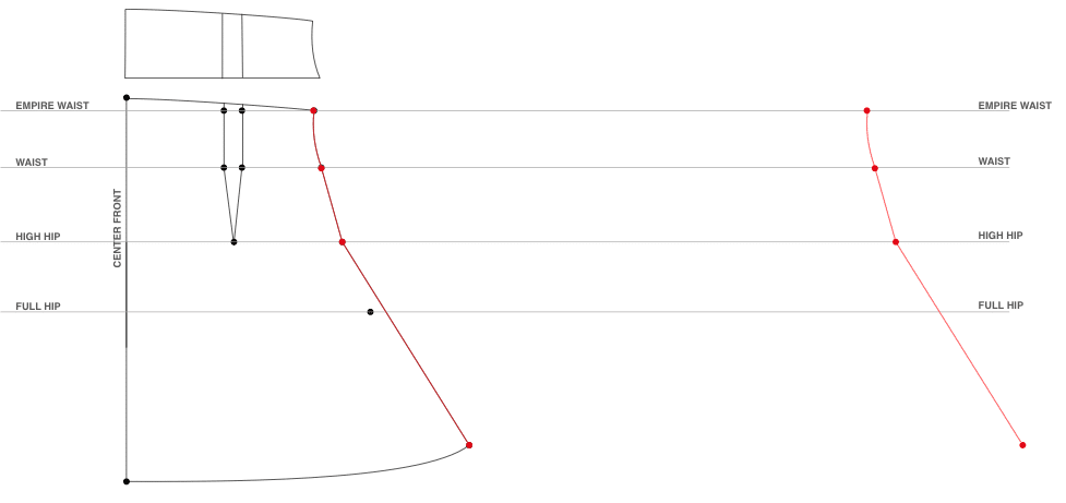 copy the side seam to the back