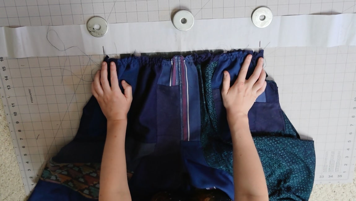gather the top of the pants