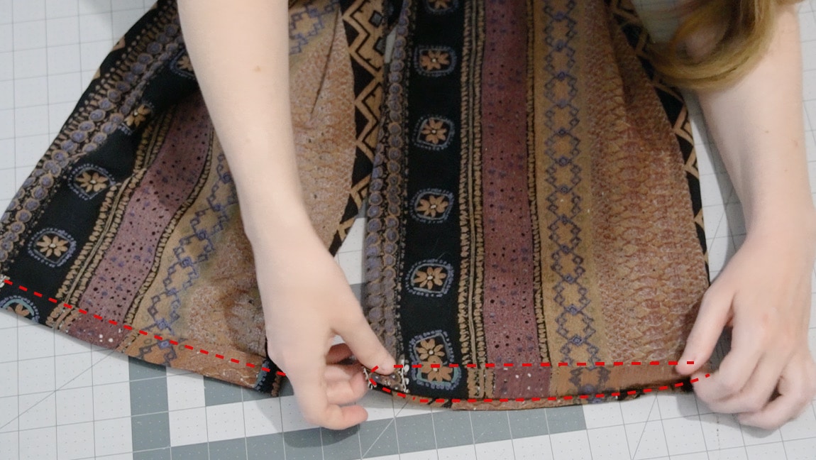 fold the casing at the cuffs