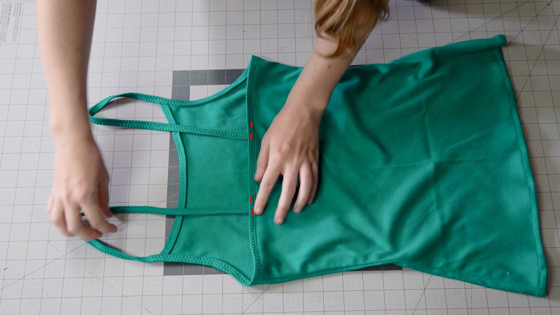 sew the straps to the back