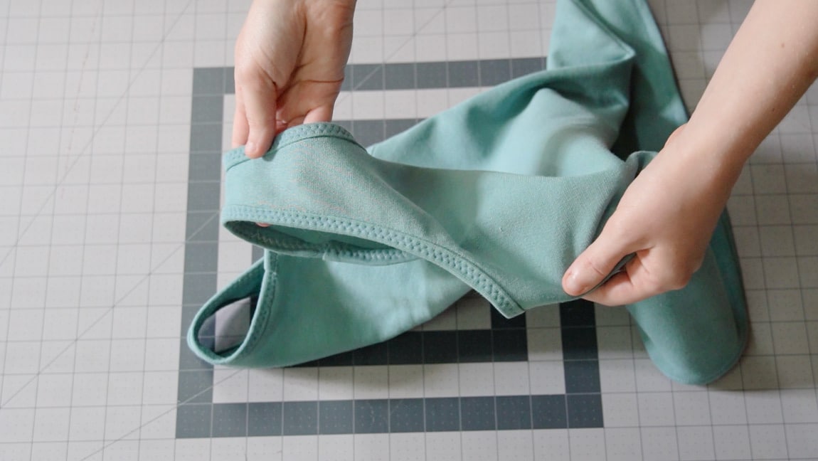 sew the neck and arm binding with a zigzag stitch