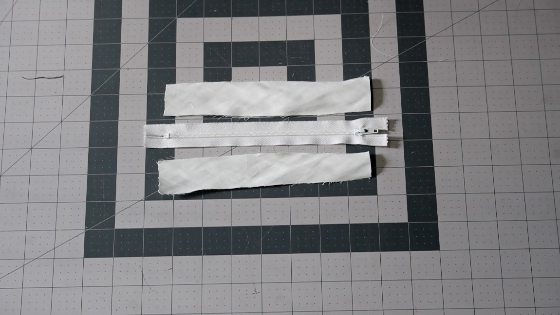 sew the zipper bands to the zipper