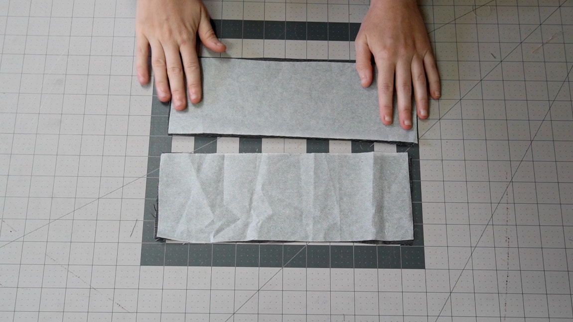 apply interfacing to the bag top