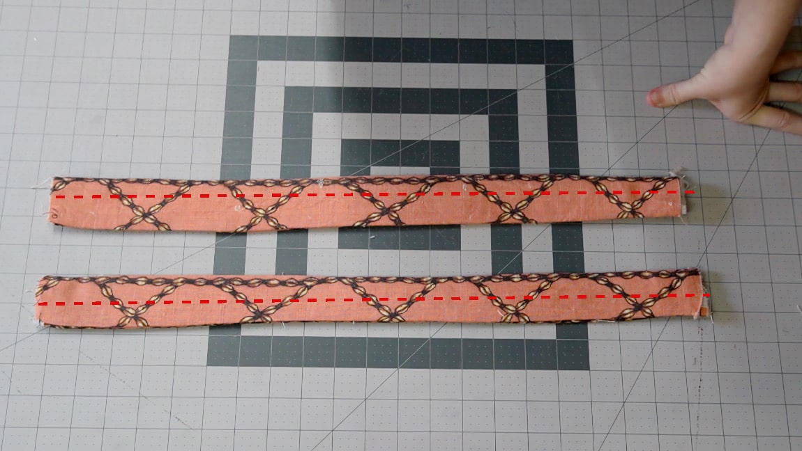 sew center line down the straps