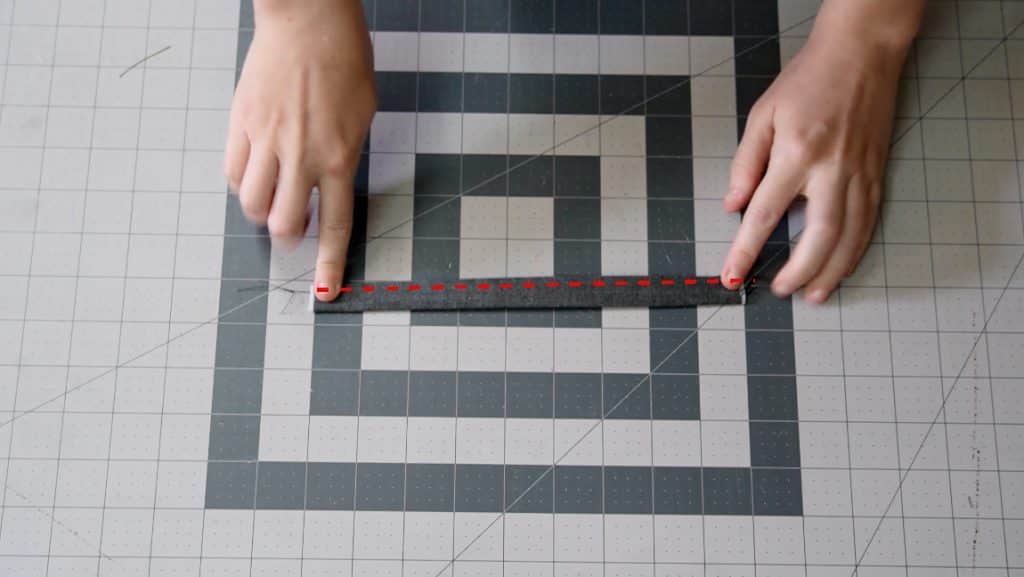 fold the handle in half and sew