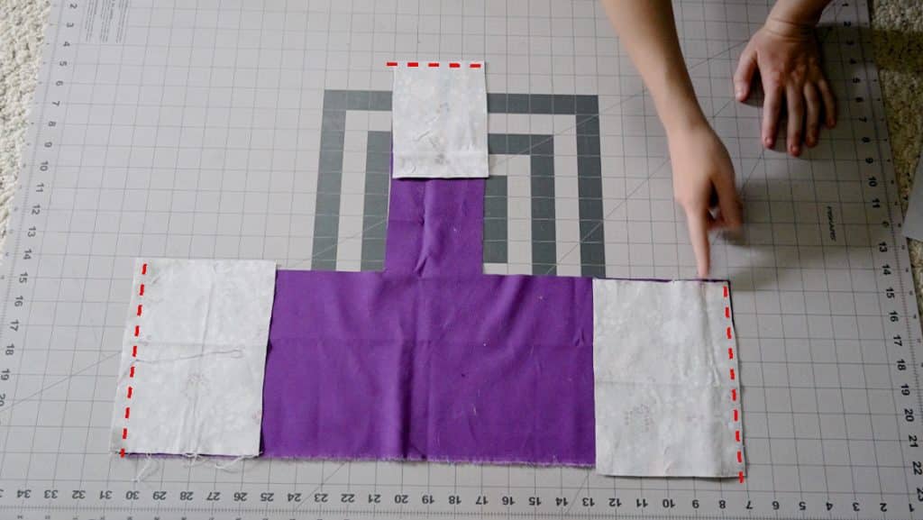 sew the contrast top fabric
