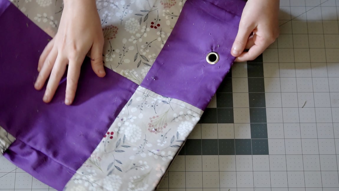 press grommets in place