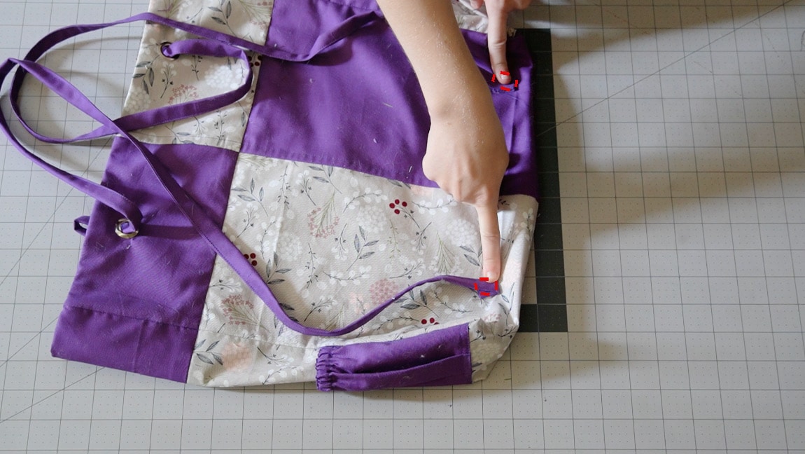 sew straps to back bottom