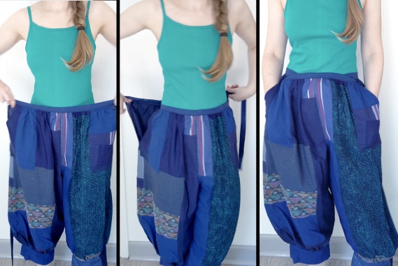 tie on pants