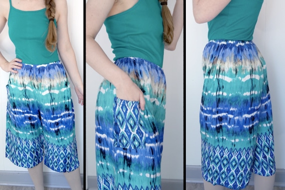 flowy 3/4 pants with pocket