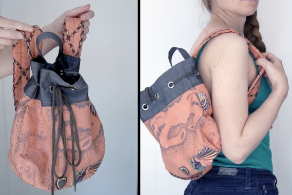 mini drawstring backpack