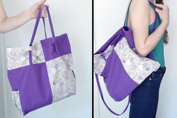 tote bag and convertible backpack