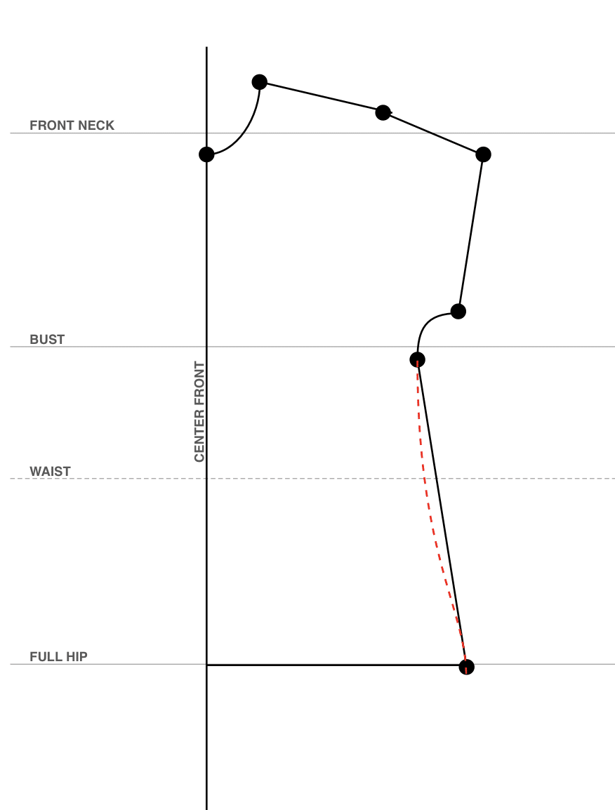 option to curve the side seam