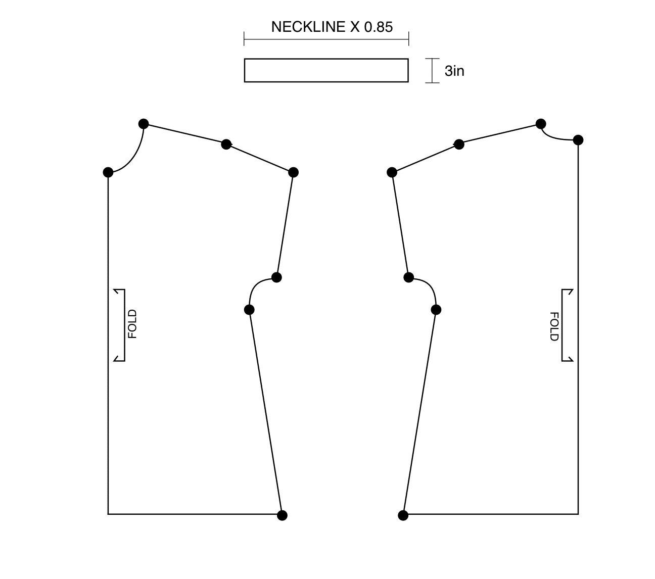 T-shirt pattern diagram